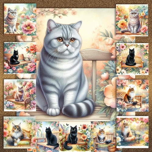 Blooming Garden Cats 2