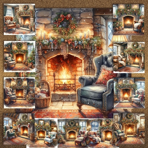 Old Christmas Cottage Fireplace