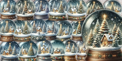 Christmas Snow Globes CLIPART 