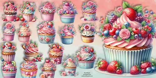Summer Cupcakes Clip Art