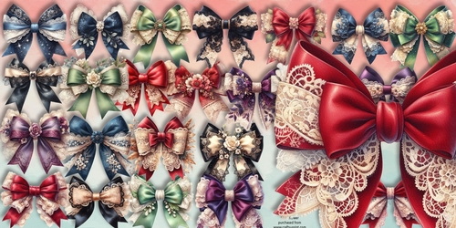 Lace Bows 1 Clip Art