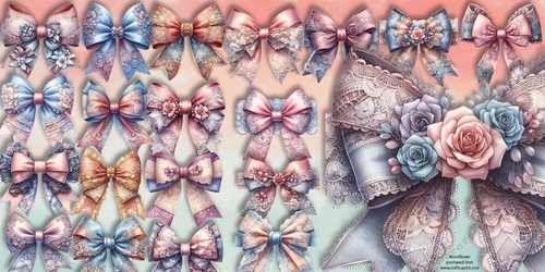 Lace Bows 2 Clip Art