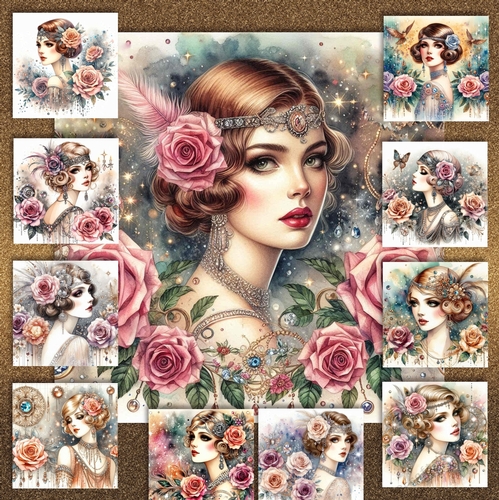 Vintage Floral Lady 