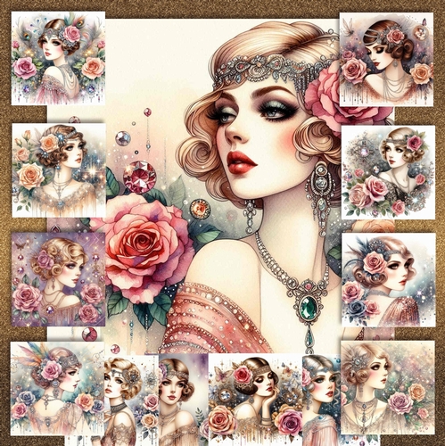 Vintage Floral Lady 2