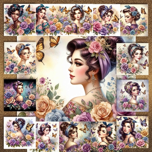 Vintage Rose Lady 2