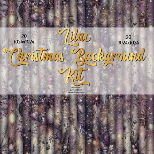 Lilac Christmas Background Kit 