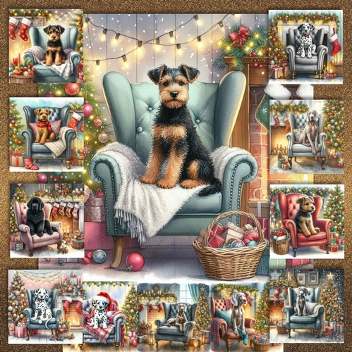Christmas Chair Pups 1