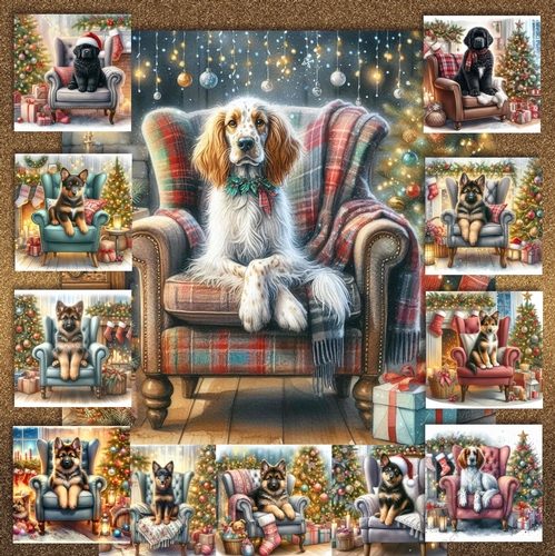 Christmas Chair Pups 2