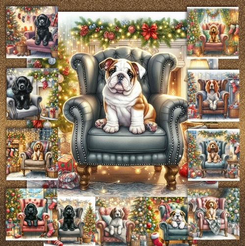 Christmas Chair Pups 3