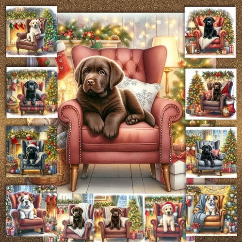 Christmas Chair Pups 4