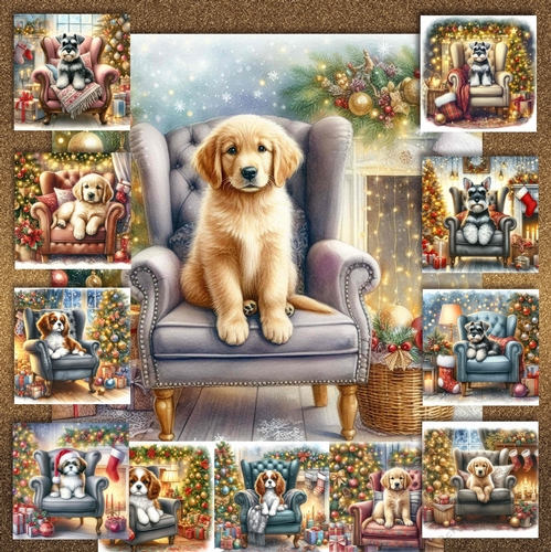 Christmas Chair Pups 9