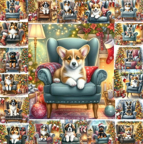 Christmas Chair Pups 15