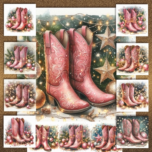 Festive Pink Cowboy Boots