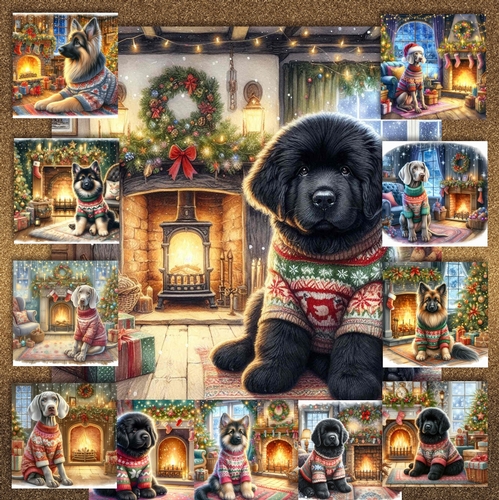 Christmas Fireside Jumper Pups  1