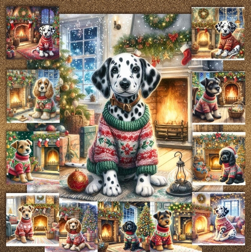 Christmas Fireside Jumper Pups 3