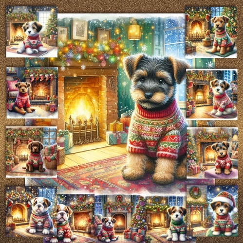 Christmas Fireside Jumper Pups 4