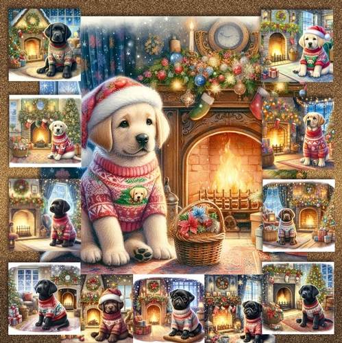 Christmas Fireside Jumper Pups 5