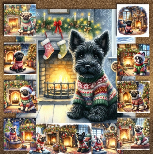 Christmas Fireside Jumper Pups 6