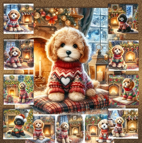 Christmas Fireside Jumper Pups 12