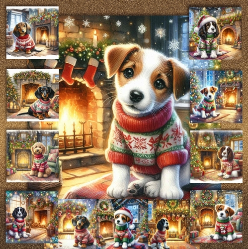Christmas Fireside Jumper Pups 13