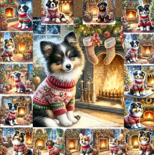 Christmas Fireside Jumper Pups 14