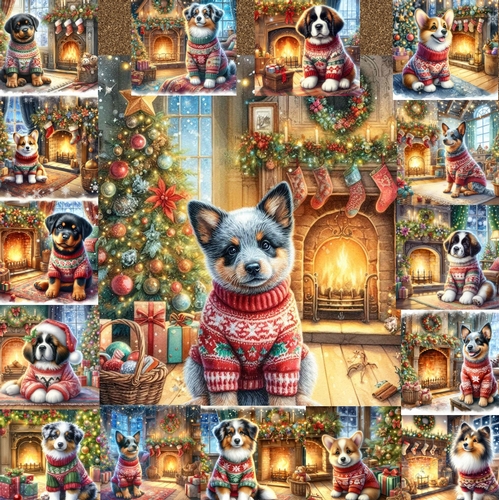 Christmas Fireside Jumper Pups 15