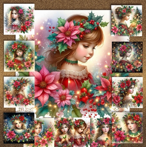 Festive  Poinsettia Girl 