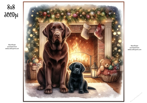 Christmas Fireside Pups 1