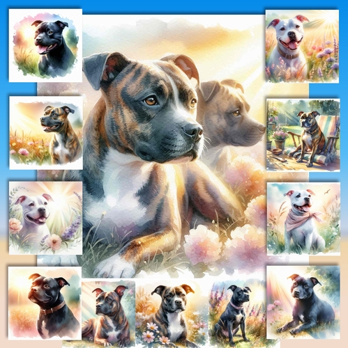 Watercolor Pastel Dogs 5