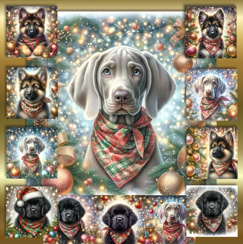 Christmas Bandana Pups 1