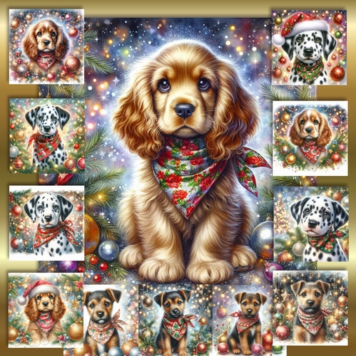 Christmas Bandana Pups 3