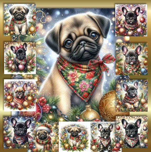 Christmas Bandana Pups 6