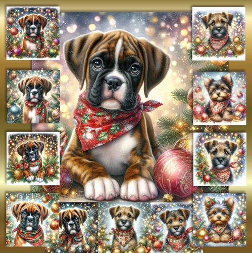Christmas Bandana Pups 8