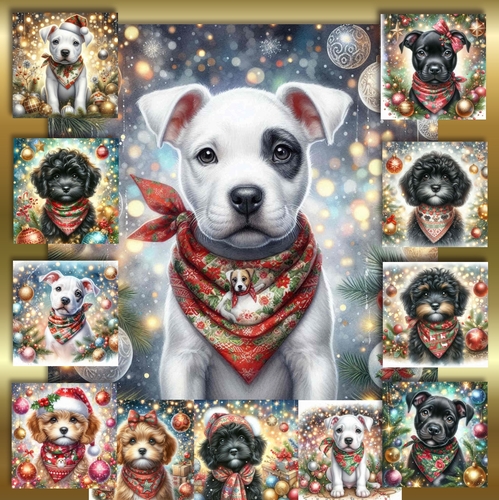 Christmas Bandana Pups 12