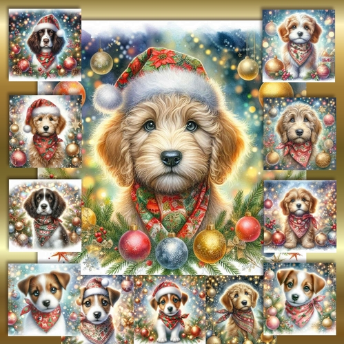 Christmas Bandana Pups 13