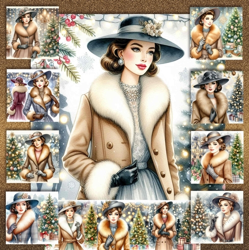  Vintage Festive Lady 