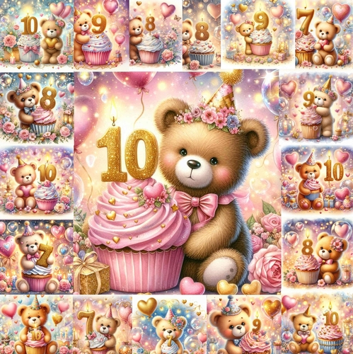 Birthday Cupcake Bears Ages 7,8,9,10
