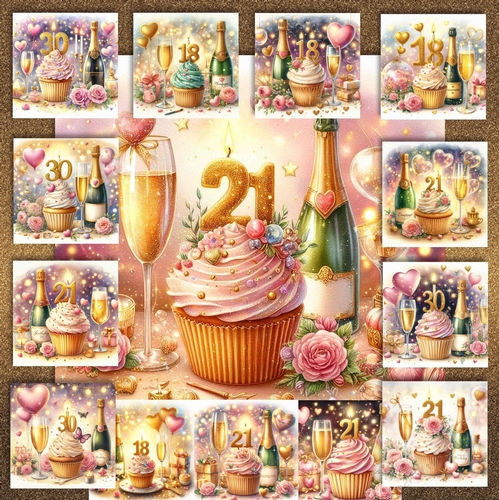 Birthday Cupcake Bears Ages 18,21,30