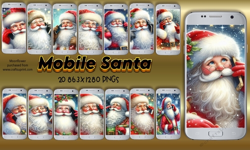 Mobile Santa CLIPART