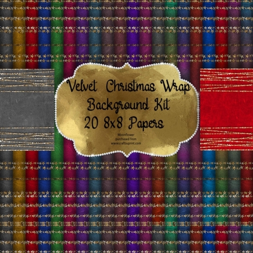 Velvet Christmas Wrap Background Kit 