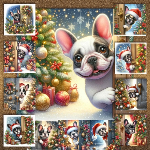 Peeking Christmas Pup 