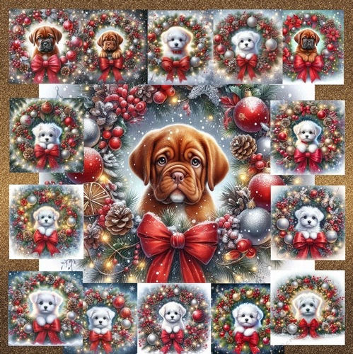 Christmas Wreath Pups 1
