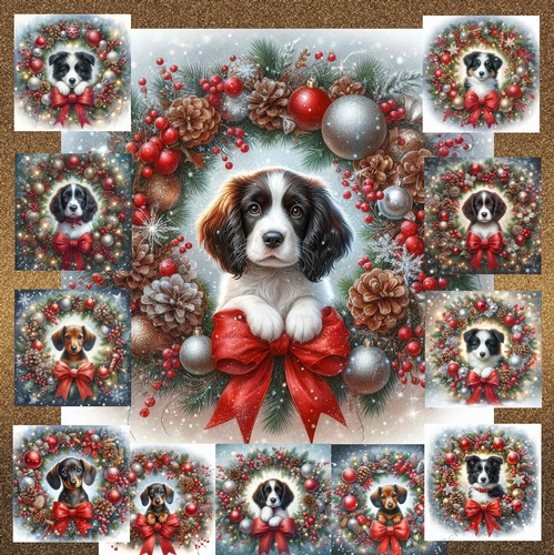 Christmas Wreath Pups 4