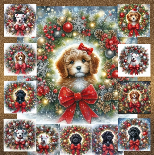 Christmas Wreath Pups 6