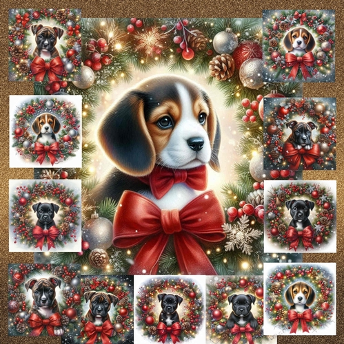 Christmas Wreath Pups 7