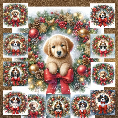 Christmas Wreath Pups 8