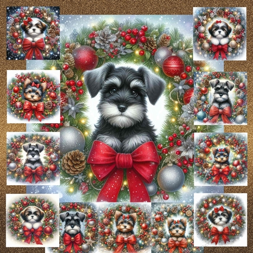 Christmas Wreath Pups 9