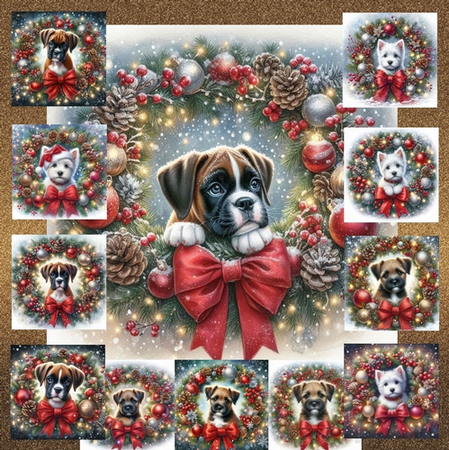 Christmas Wreath Pups 10