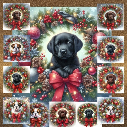 Christmas Wreath Pups 13