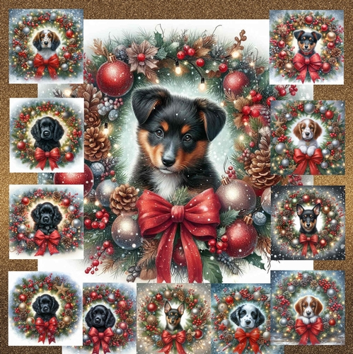Christmas Wreath Pups 15